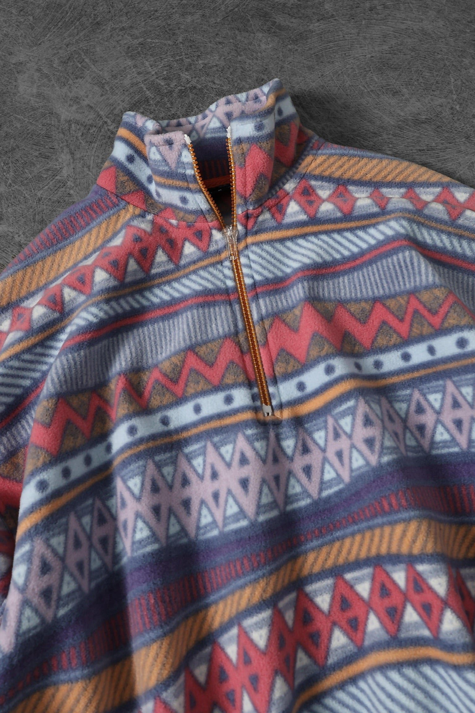 Aztec Bloom Halv Lynlås Fleecetrøje