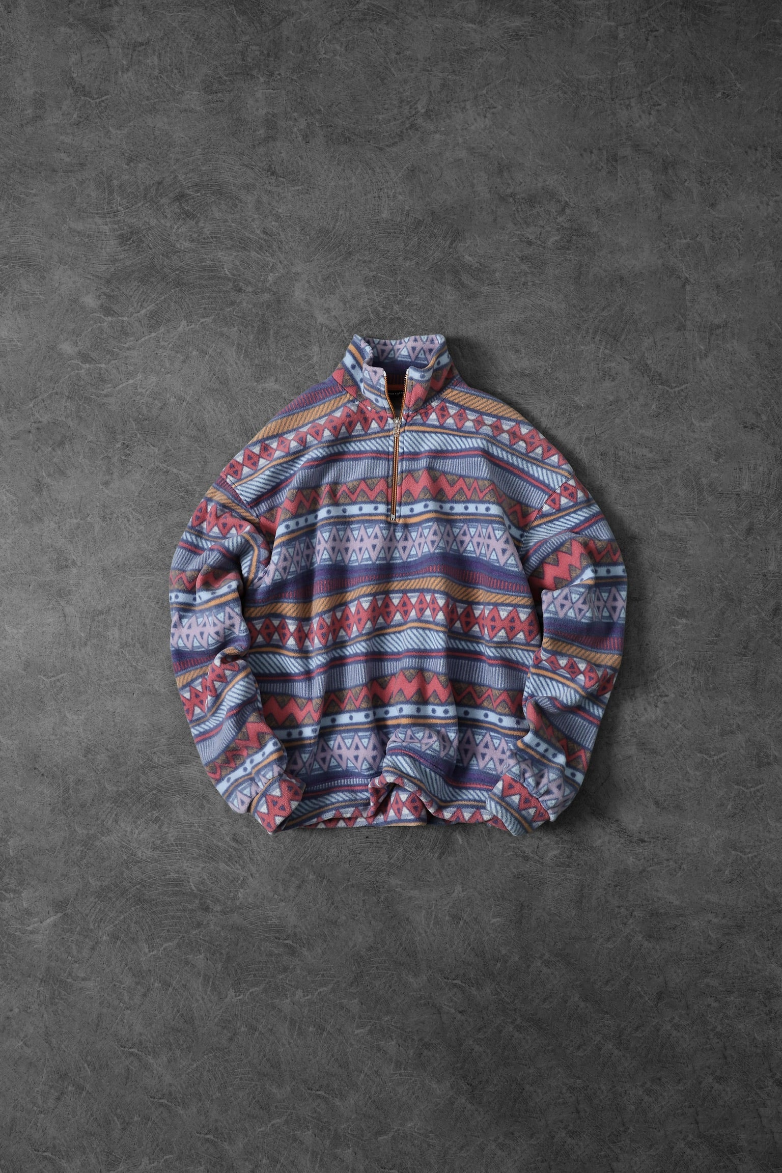 Aztec Bloom Halv Lynlås Fleecetrøje