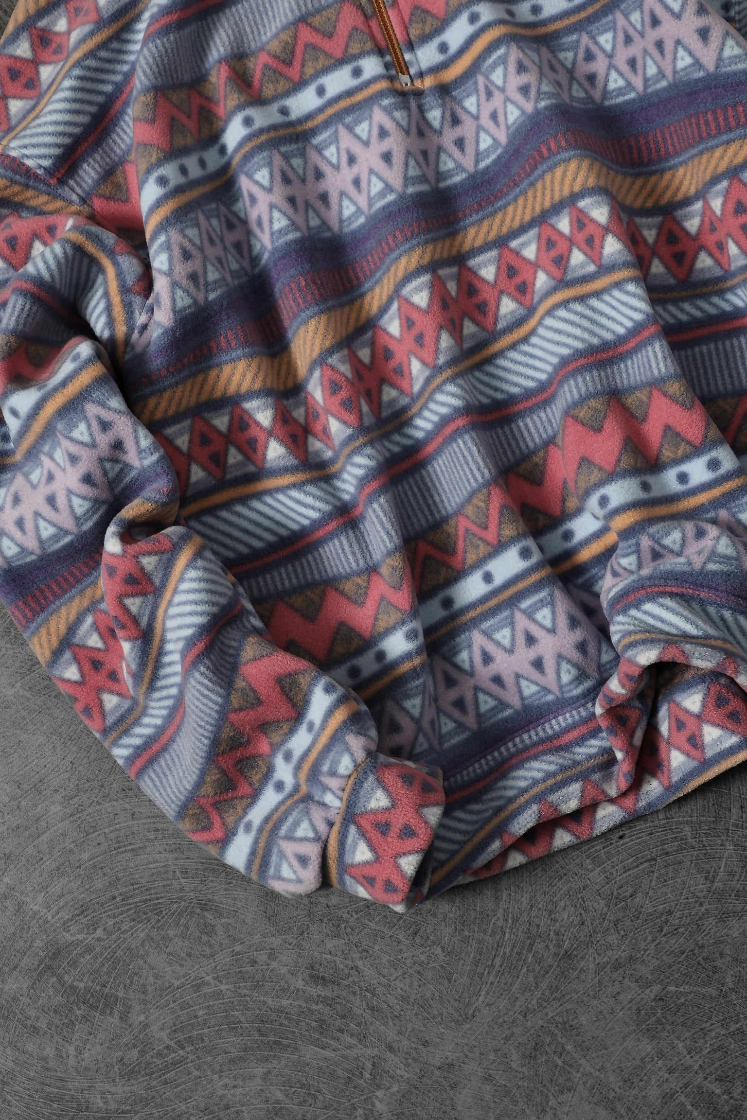 Aztec Bloom Halv Lynlås Fleecetrøje