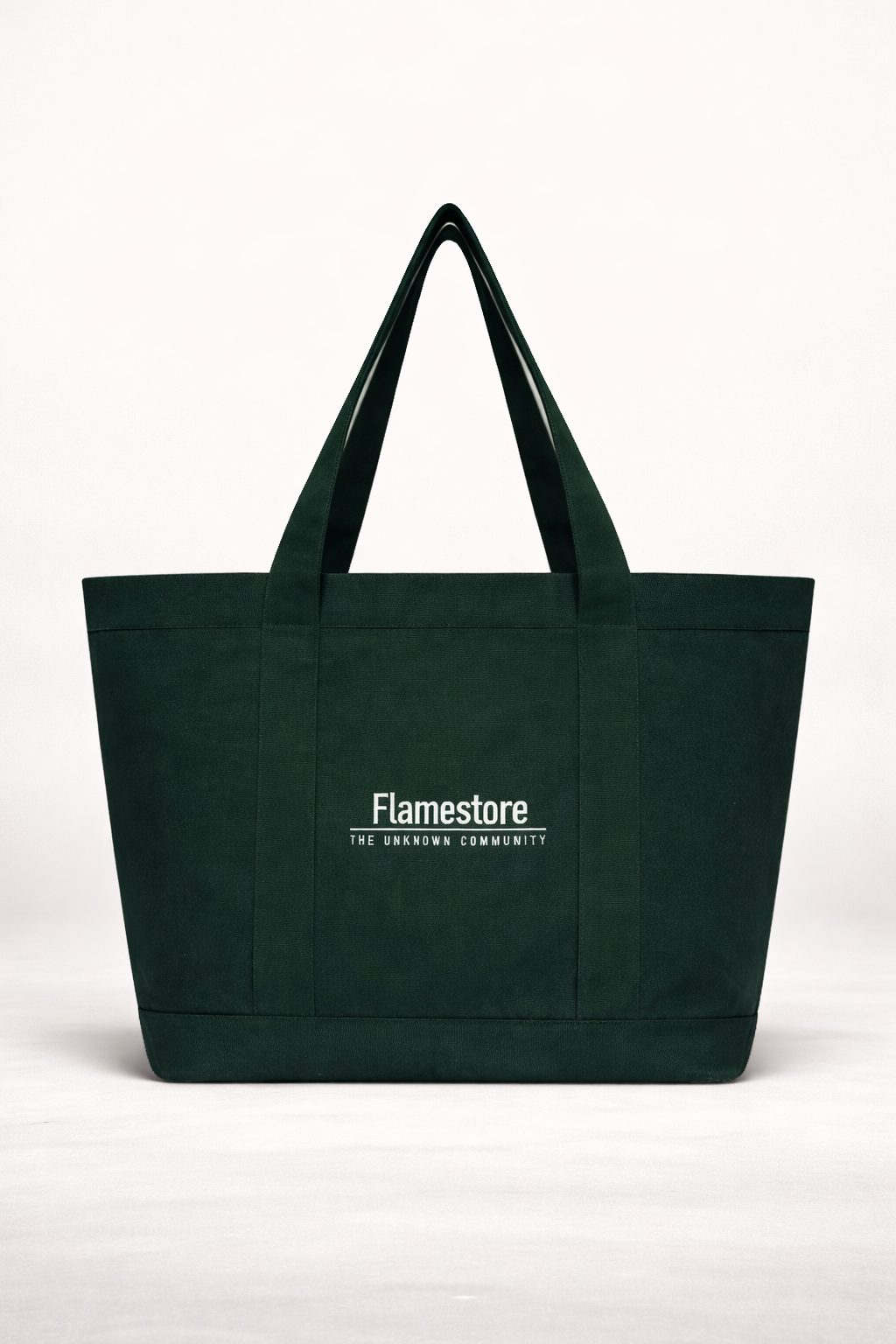 Flamestore Canvas Tote mulepose i grøn med broderet logo