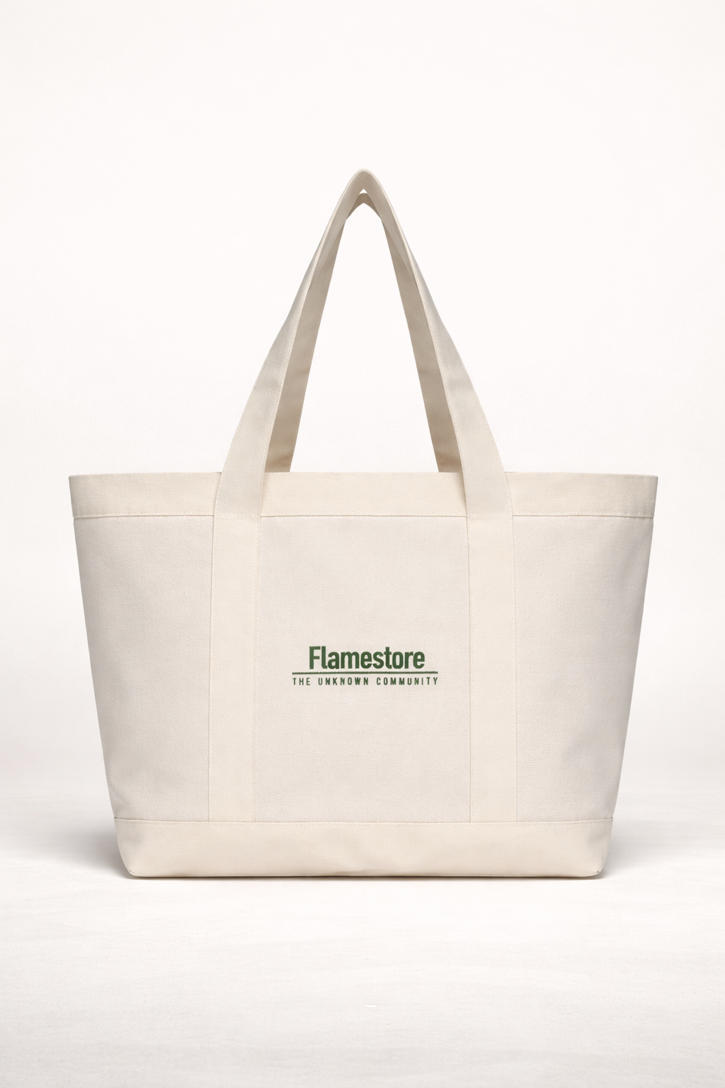 Flamestore Canvas Tote mulepose i beige med broderet logo