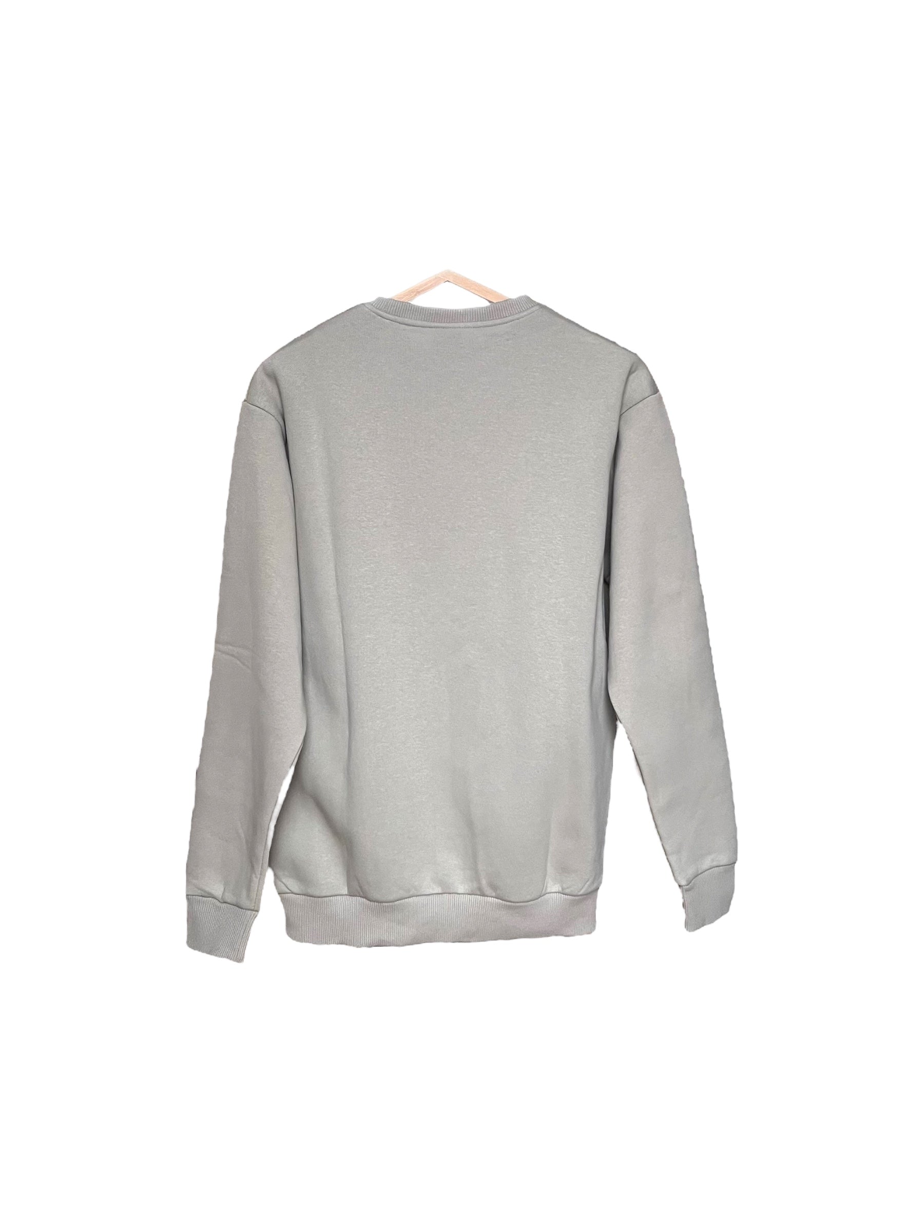 Basic sweatshirt i grå hvid