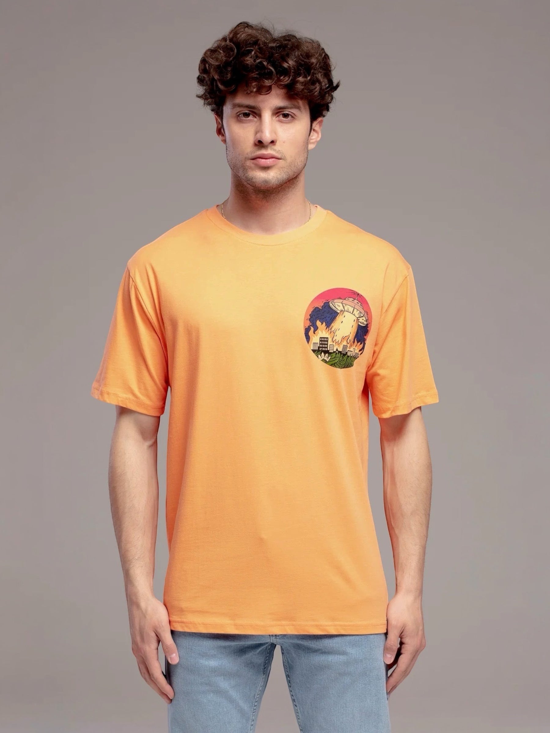 Catch printed t-shirt i orange