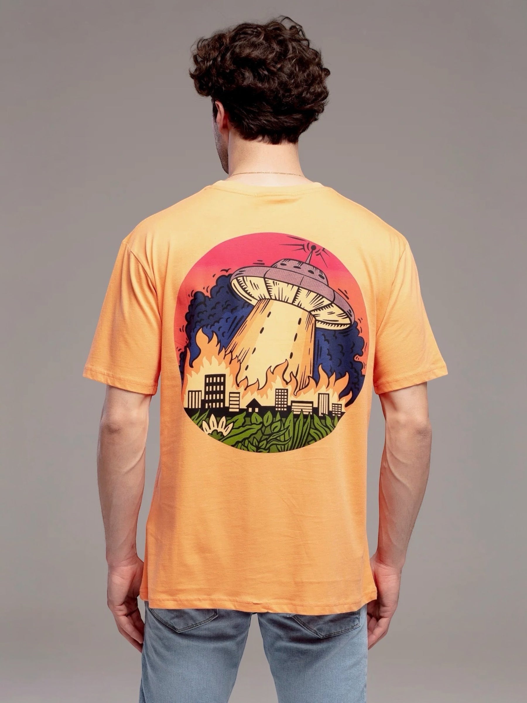 Catch printed t-shirt i orange