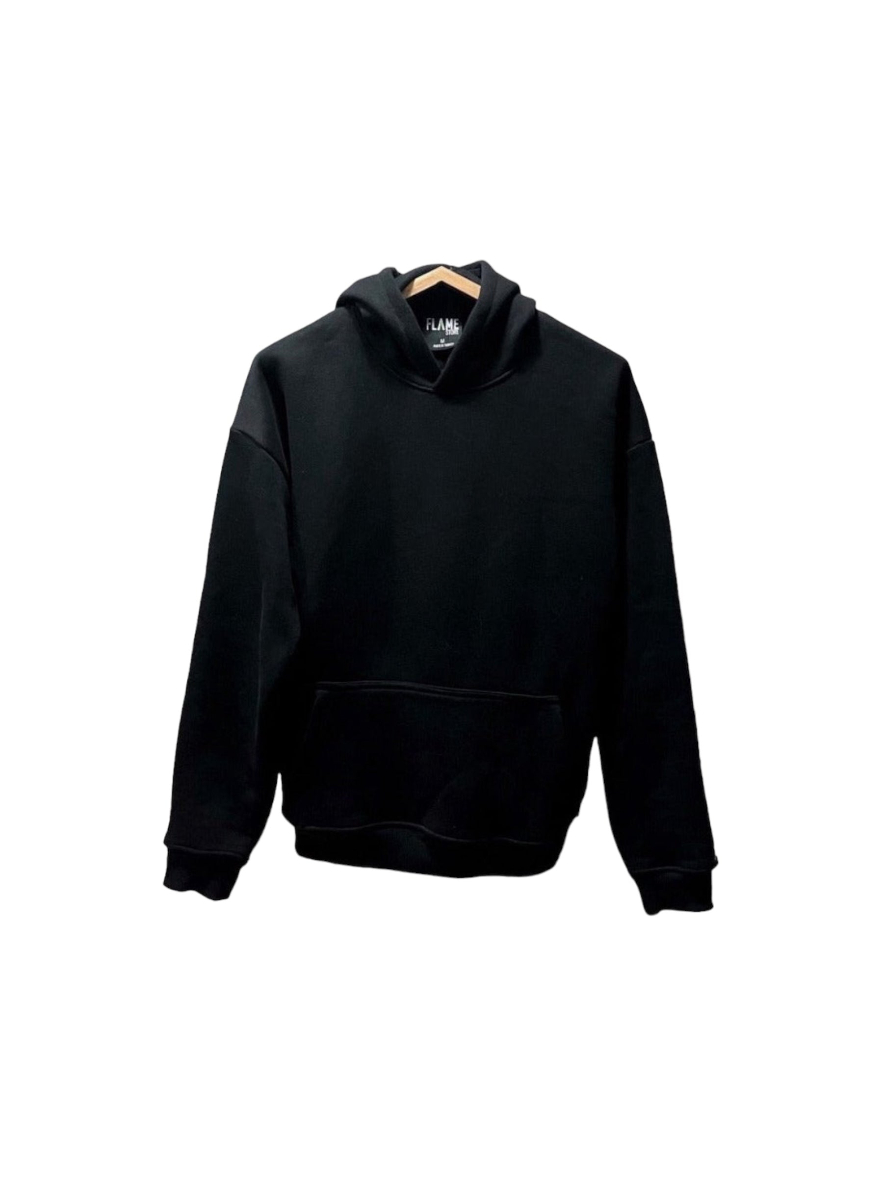 Flamestore basic hoodie i sort